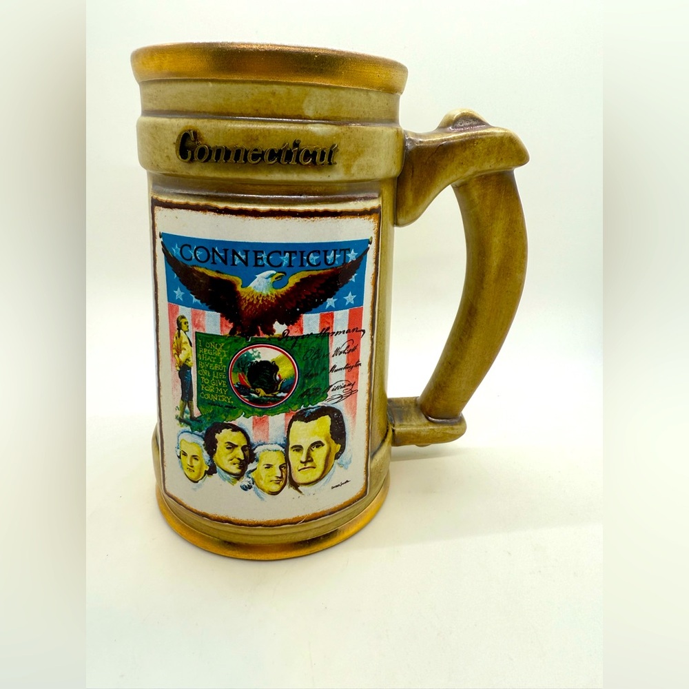 The Original Thirteen Colonies Tankard Ceramic Stoneware Connecticut Mug 200yrs